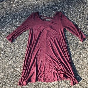 quarter sleeve tshirt dress